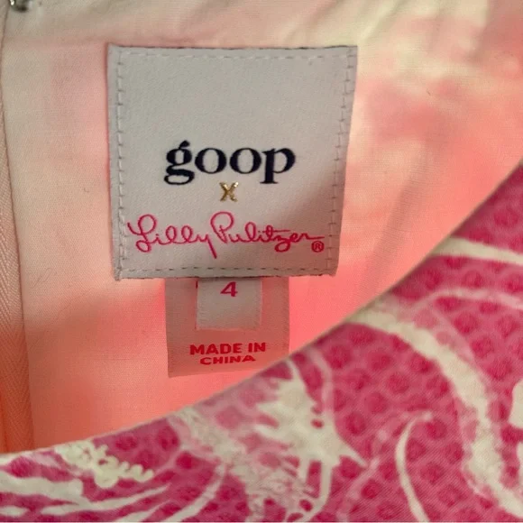 🩷 LILY PULITZER X GOOP COLLAB PINK FLORAL PREPPY GIRLY MINI DRESS WITH POCKETS - Picture 7 of 11